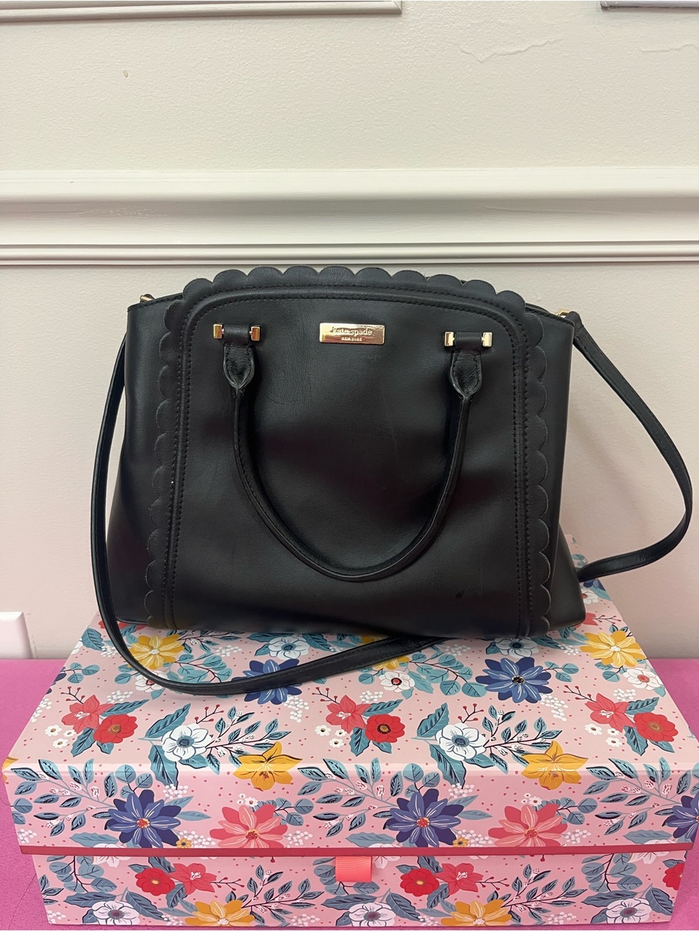 Kate Spade Linzi Scalloped Leather Satchel